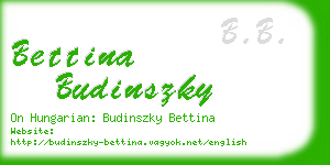 bettina budinszky business card